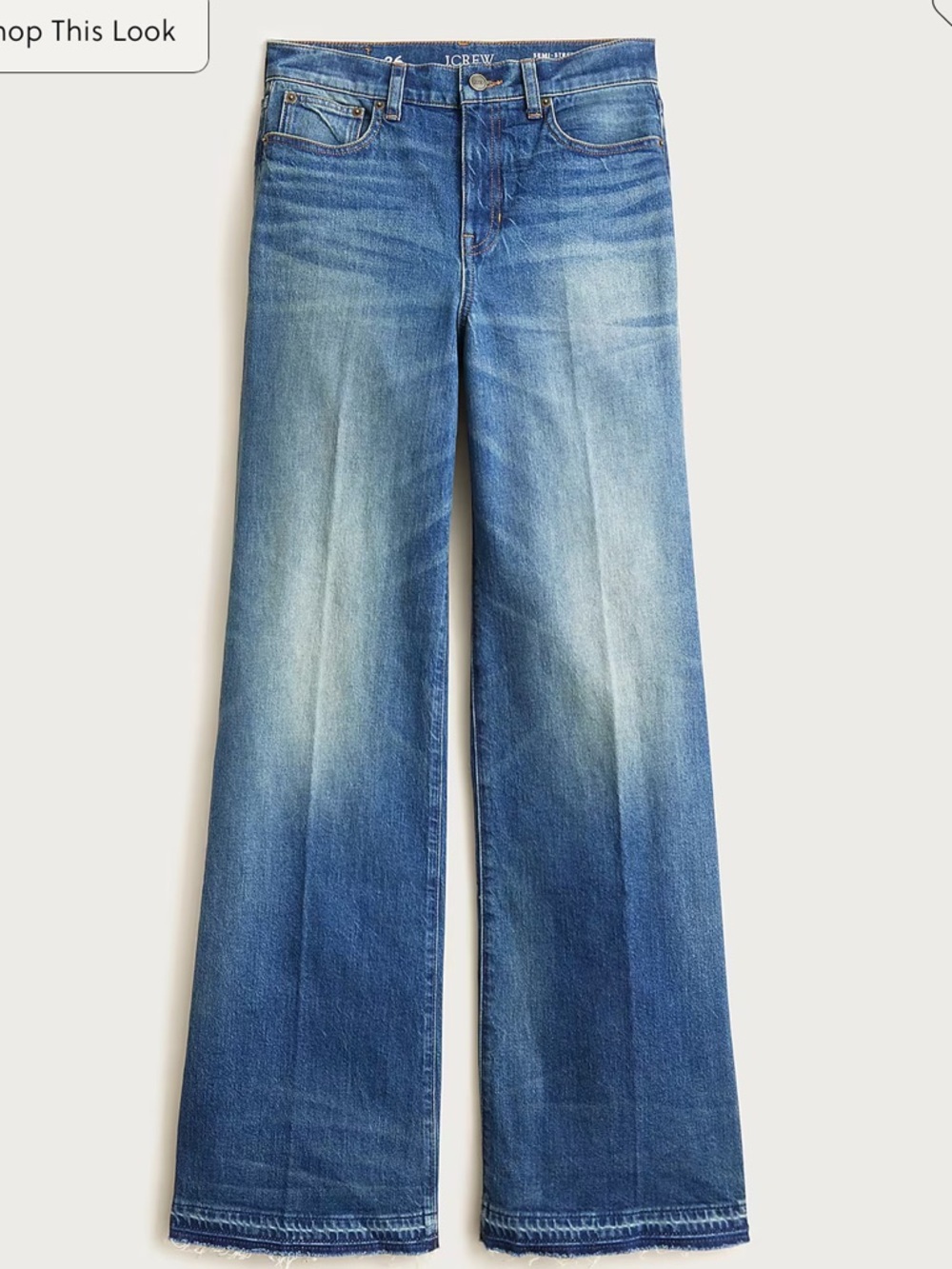 NWT J. Crew High-Rise Wide-Leg Jeans in Medium Blue Denim Size 26 never worn - Picture 7 of 11